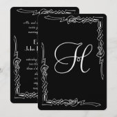 Art Deco Trouwuitnodiging met Monogram Kaart (Voorkant / Achterkant)