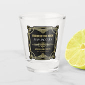 Art Deco Trouwvader van de bruid Gouden gunst Shot Glas (Voorkant)