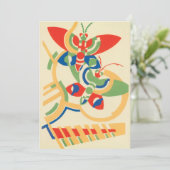 Art Deco tuin vlinders uitnodiging vintage (Staand voorkant)