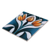 Art Deco Tulip Floral Wall Decor Art Nouveau Tegeltje (Zijkant)