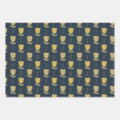 Art Deco Tulip Flower Pattern Inpakpapier Vel (Voorkant)