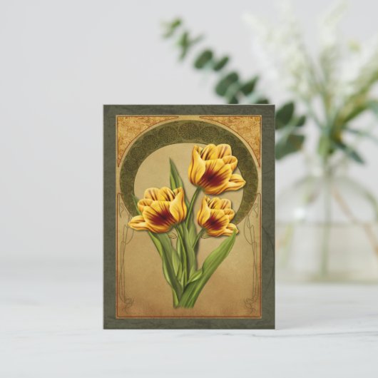 Art Deco Tulips Briefkaart (Staand voorkant)