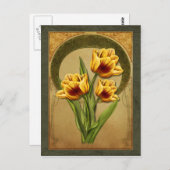 Art Deco Tulips Briefkaart (Voorkant / Achterkant)