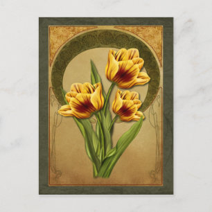 Art Deco Tulips Briefkaart