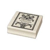 Art Deco Tulp naam Ex libris bibliotheekboek Rubberstempel (Stempel)