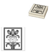 Art Deco Tulp naam Ex libris bibliotheekboek Rubberstempel (Gestempeld)
