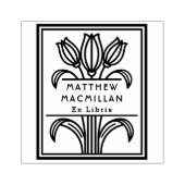 Art Deco Tulp naam Ex libris bibliotheekboek Rubberstempel (Afrduk)