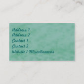 Art Deco Turquise Jewels Visitekaartje (Achterkant)