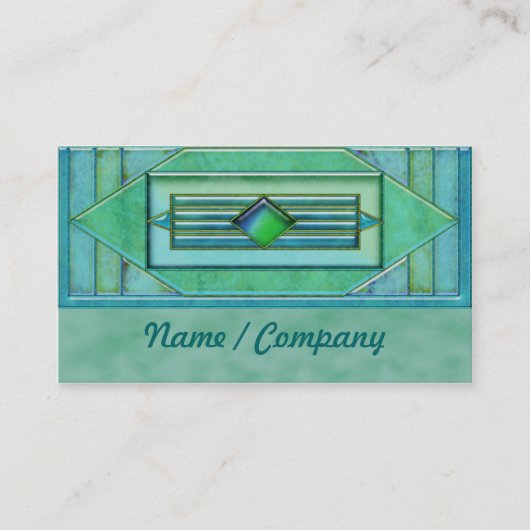 Art Deco Turquise Jewels Visitekaartje (Voorkant)