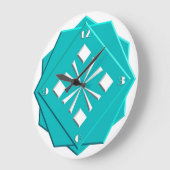 Art Deco turquoise blauw geometrisch patroon Grote Klok (Hoek)