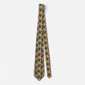 Art Deco Turquoise & Goud Geometrisch Patroon (4) Stropdas (Voorkant)
