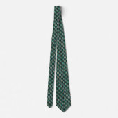 Art Deco Turquoise & Goud Geometrisch Patroon (7) Stropdas (Achterkant)