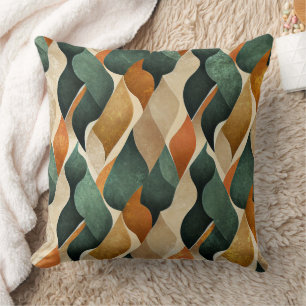 Art Deco Turquoise & Gouden Geometrisch Patroon (4 Kussen