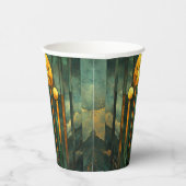 Art Deco Turquoise Groen Goud Zon Papieren Bekers (Rechts)