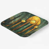 Art Deco Turquoise Groen Goud Zon Papieren Bordje (Gebogen)