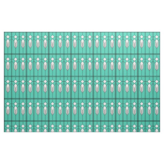 Art Deco Turquoise Stof (Fat Quarter)