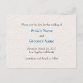 Art Deco Turquoise Tulpen Save the Date Briefkaart (Achterkant)