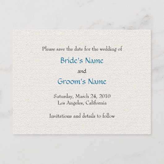 Art Deco Turquoise Tulpen Save the Date Briefkaart (Achterkant)