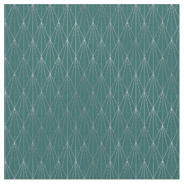 Art Deco Turquoise Zilveren Diamantventilator Stof