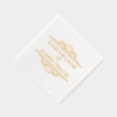 Art Deco Twee Naam #3 Trouwpaar Folie Servetten (Rechts)