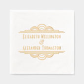 Art Deco Twee Naam #3 Trouwpaar Folie Servetten (Voorkant)