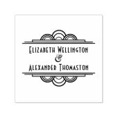 Art Deco Twee Naam #3 Trouwpaar Zelfinktende Stempel (Design)