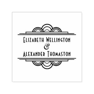 Art Deco Twee Namen #3 Trouwkoppel Zelfinktende Stempel