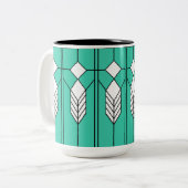 Art Deco Tweekleurige Koffiemok (Voorkant links)