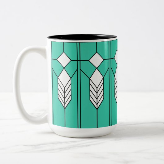 Art Deco Tweekleurige Koffiemok (Links)