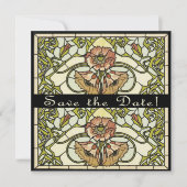 Art Deco Tweezijdige Aanpasbare Save the Date Kaar (Voorkant)