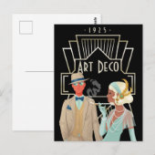  Art Deco Twenties Era Glam Paar Briefkaart (Voorkant / Achterkant)