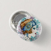 Art Deco Twenties Mode Diva Waterverf Kunst Ronde Button 3,2 Cm (Voorkant /achterkant)