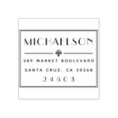 Art Deco Typografie Achternaam Retouradres Rubberstempel (Afrduk)