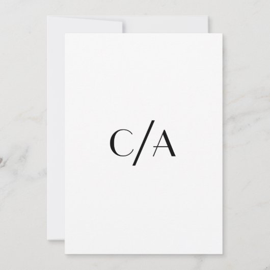 Art Deco typografie modern zwart wit Save The Date (Achterkant)