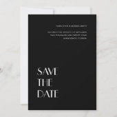 Art Deco Typography Black White Wedding Save The Date (Voorkant)