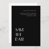 Art Deco Typography Black White Wedding Save The Date (Voorkant / Achterkant)