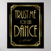 Art Deco U KUNT DANCE -Alcohol Sign Print (Voorkant)