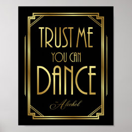 Art Deco U KUNT DANCE -Alcohol Sign Print