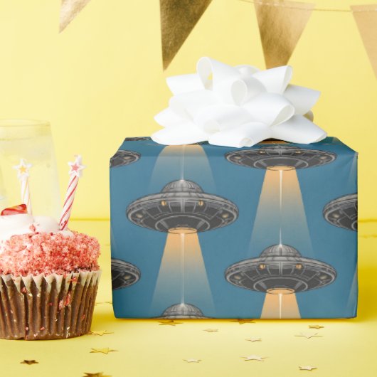Art Deco UFO inpakpapier (Verjaardagsfeest)