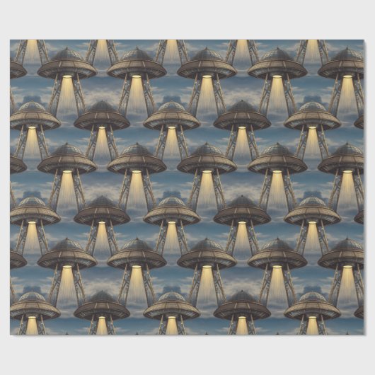 Art Deco UFO inpakpapier (Vlak)