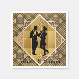 Art Deco uit de jaren 20. Flapper. Servet