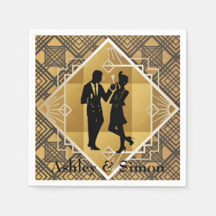 Art Deco uit de jaren 20. Flapper. Servet