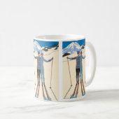 Art Deco uit het verleden, Liefhebbers in de sneeu Koffiemok (Voorkant rechts)