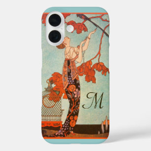 Art Deco uit het verleden, Vlugge Vogel van George iPhone 16 Hoesje