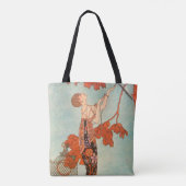 Art Deco uit het verleden, Wispelturige Vogel van Tote Bag (Achterkant)