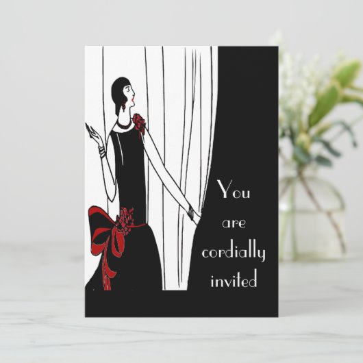 Art Deco Uitnodiging (Staand voorkant)