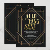 Art Deco Uitnodiging Eve-partij nieuwjaar (Voorkant / Achterkant)