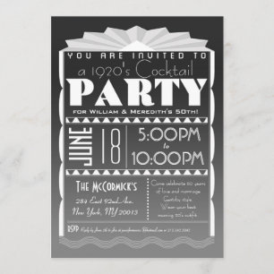Art Deco Uitnodiging - Gatsby Style- Aangepaste te
