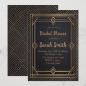 Art deco-uitnodiging voor het douchen kaart (Voorkant / Achterkant)