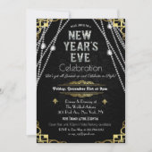 Art Deco Uitnodiging voor nieuwjaarsnacht (Voorkant)